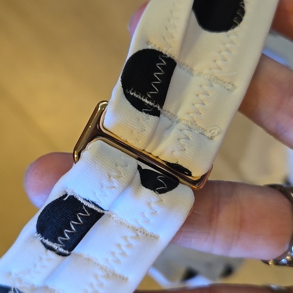 NWT Victoria's Secret Black/White Bow Tie Front Polka Dot Push-Up Tie Bikini Top - Picture 5 of 10